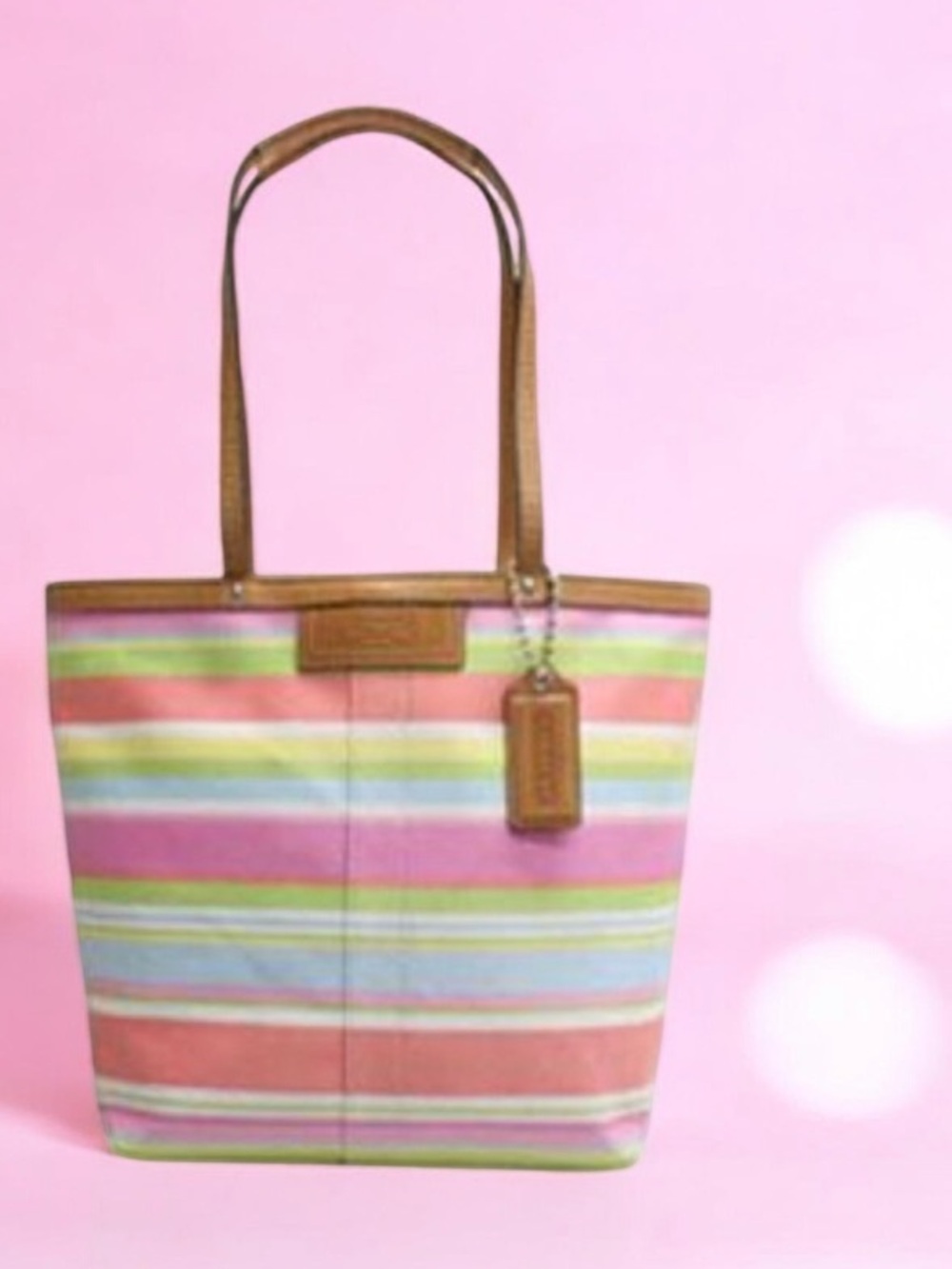 Coach Multiple Colours Striped Small Tote